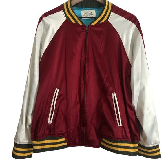 Ashley by 26 International Downtown Collection Satin California Varsity Jacket - Picture 1 of 10